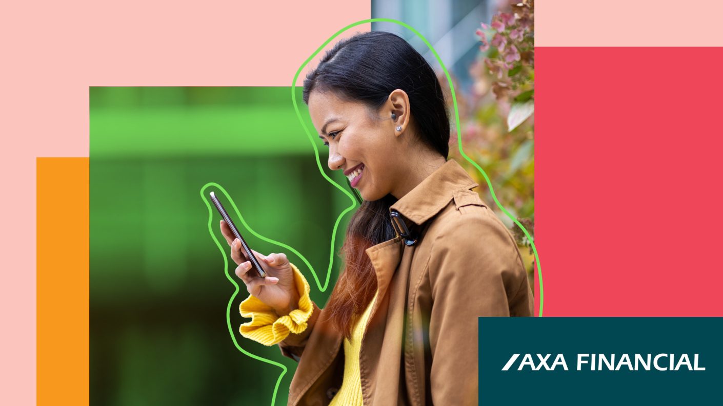 Young woman looking at her phone