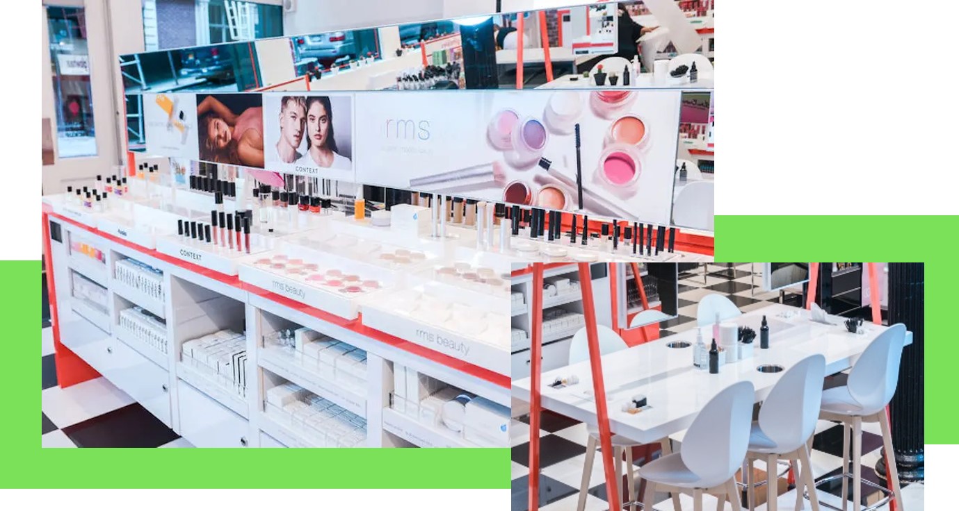 Glowhaus beauty mall counters