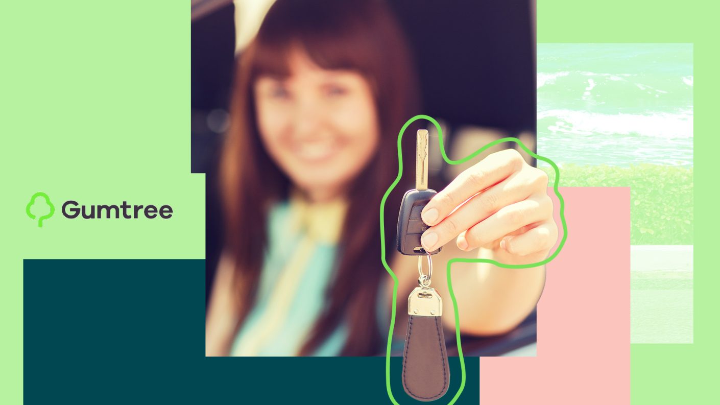Woman holding car key