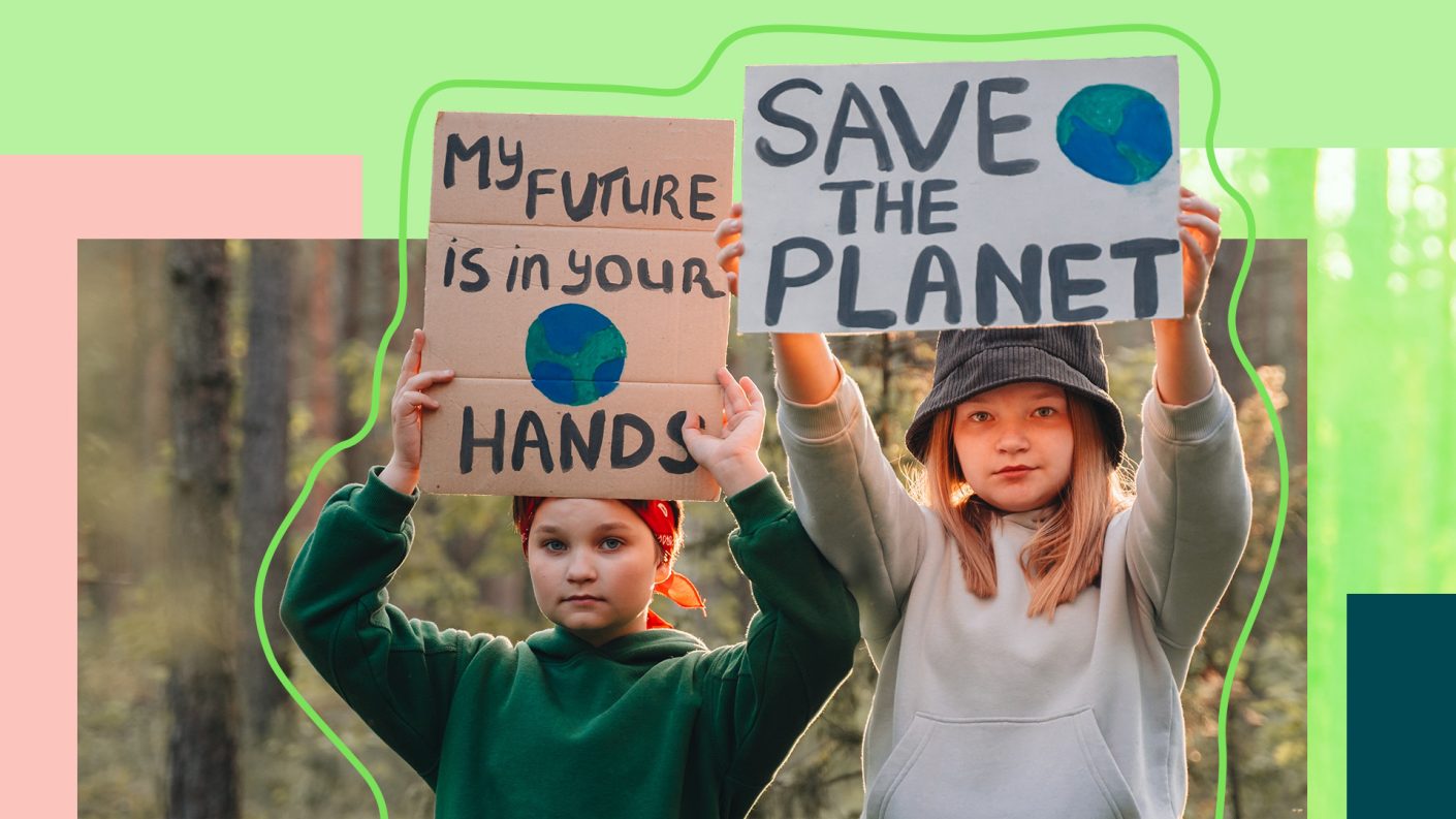 Young people protesting for a better future for people and planet
