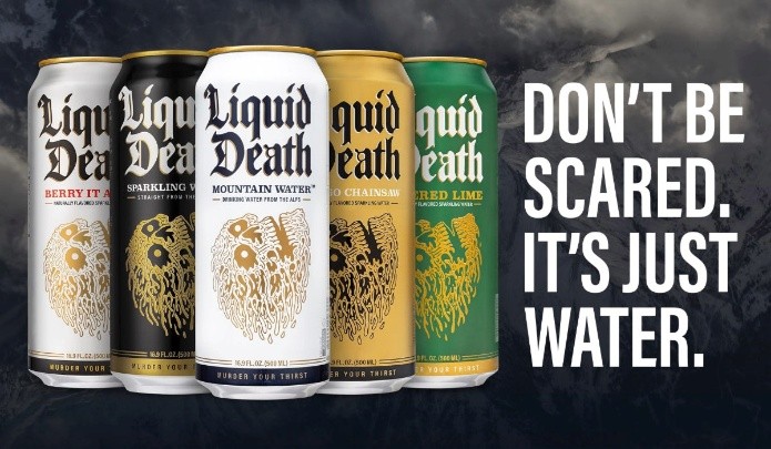 Liquid death cans