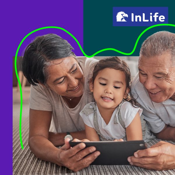 Grandparents playing with grandchild